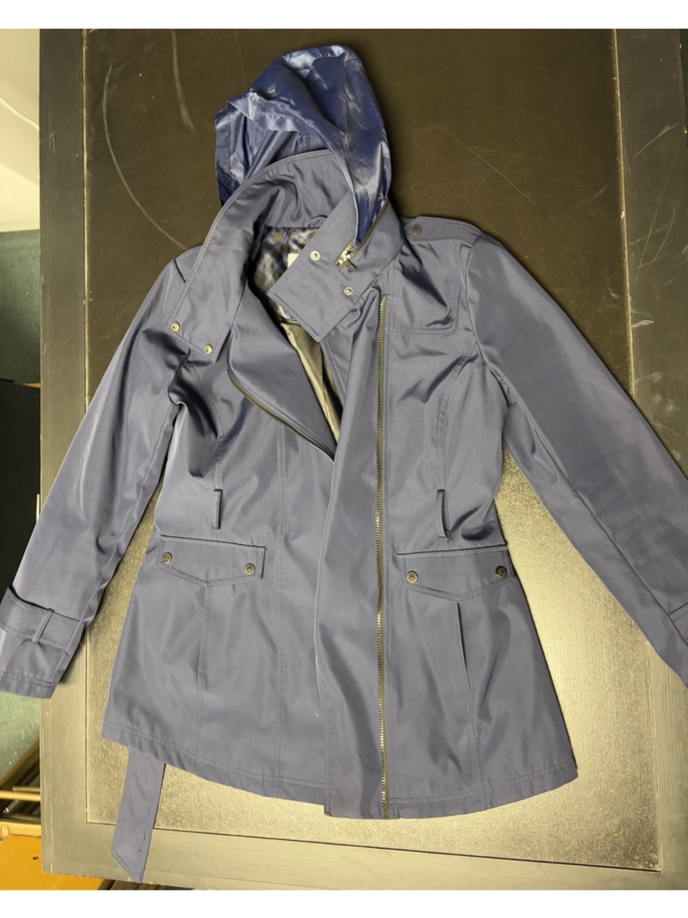 Jessica Simpson Navy Utility Raincoat